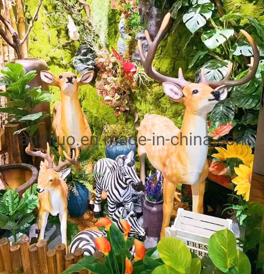 Figurine de Gazelle tibétaine en résine, antilope, gnou, en fibre de verre, Sculpture animale, décor extérieur en résine