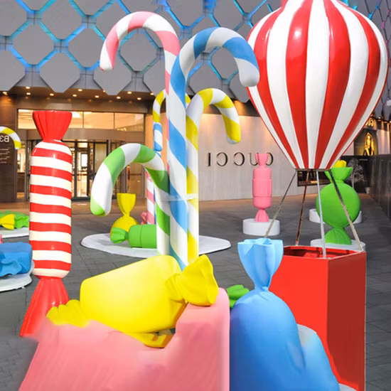 Décor de magasin de bonbons, Sculpture de bonbons en forme de beignets en résine et Fiber de verre grandeur nature à vendre